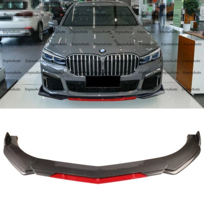 For BMW 320i 328i 330i Series Front Bumper Lip Spoiler Splitter Carbon Fiber Red - Image 1 of 4