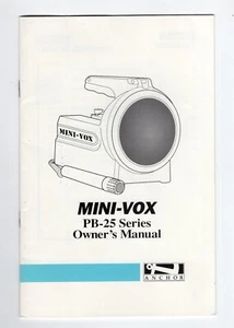 Sistema de megafonía portátil/altavoz Anchor Mini-Vox serie PB-25 1990 manual del propietario - Imagen 1 de 7