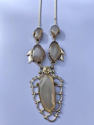 Argento 925 Collana Agata Del Botswana Donna - Immagine 1 di 4