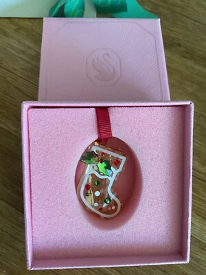 New Authentic Swarovski HOLIDAY CHEERS GINGERBREAD STOCKING Ornament #5681581 - Image 1 of 4