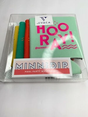La Vaca Minnidip Party Can Cooler Set - w/ Fun Koozies NEW Set Of 4 - Image 1 of 2