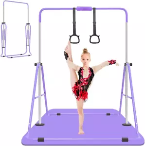 Expandable Gymnastics Bar for Kids, Adjustable Height Junior Training Kip Bar, F - Picture 1 of 7