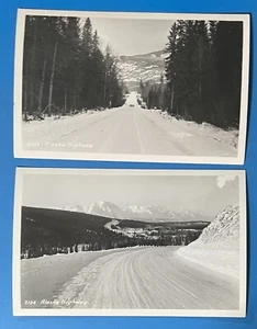 RPPC Alaska Highway AK Photo Postcard Lot snow covered roads - Picture 1 of 3