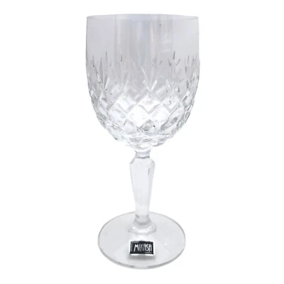 Vintage Mikasa Summer Song Wine Glass Cut Crystal Criss Cross Cuts 6 1/4