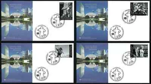 UNITED NATIONS VIENNA, SCOTT # 413-416, SET FDC COVERS SCULPTURES & STATUES 2008 - Picture 1 of 5