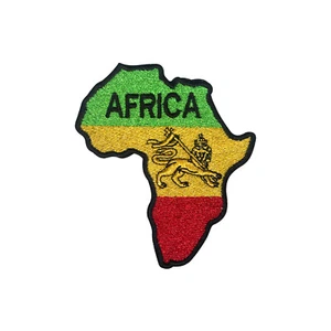 Afrika Rasta Karte Aufnäher Bügelbild Patch Aufnäher Abzeichen Patch Stickerei Patch  - Bild 1 von 1