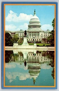 USA Kapitol Gebäude Reflexion Vintage Postkarte #0875 - Bild 1 von 2