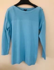Talbots Woman's Aqua Blue Boatneck Pullover Sweater Long Sleeves Size L - Picture 1 of 6