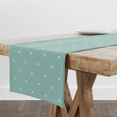 Table Runner Vintage Turquoise | Unique Design Table Decor | Made in EU - Image 1 of 2