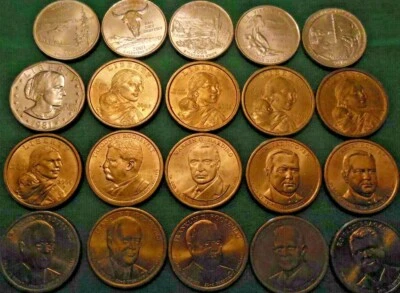 Lot of 21 Pcs. Not Issued for Circulation U.S. Coins: 5 Quarters, 15 Dollars - Image 1 of 3