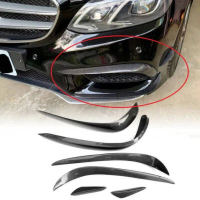 For Mercedes-Benz E-Class W212 14-16 Carbon Fiber Front Bumper Splitter Fins Lip - Image 1 of 4