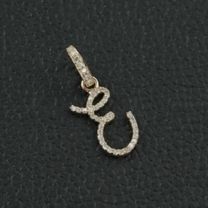 Colgante de letras ""E"" iniciales creado en laboratorio de diamantes de 1 quid enchapado en oro amarillo 14k - Imagen 1 de 4