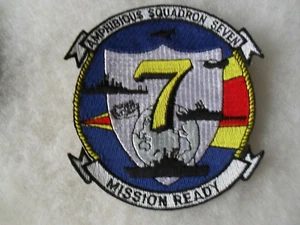 60'S/70'S AMPHIBIOUS SQUADRON SEVEN JACKET PATCH EMB CE BILL WISE'S COLLECTION - Bild 1 von 2