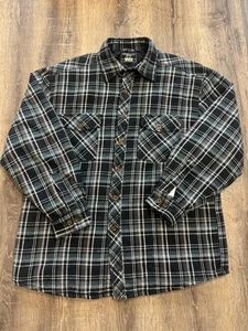 Levi's gestepptes gefüttertes Flanell-Sakko mit Knöpfen Größe Large schwarz weiß kariert Jacke - Bild 1 von 9