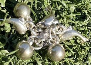 Vintage Silver Dolphin & Ball Charm Cluster Keychain Pendant 2” Ocean Theme - Picture 1 of 3