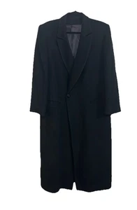 VTG Nordstrom Gallery 100% Camel Hair Black Long Luxury Jacket Size 10 - Picture 1 of 18