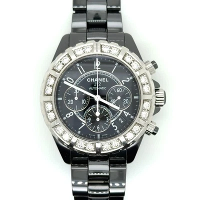 Chanel J12 41mm H1178 Diamond Bezel, Automatic Chronograph, Black Ceramic - Image 1 of 4