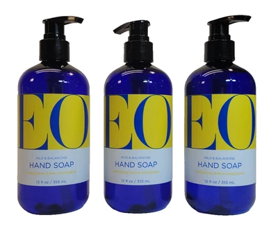 Pacote com 3 sabonetes líquidos para as mãos EO limão e eucalipto com óleos essenciais puros - 12 oz cada - Imagem 1 de 4