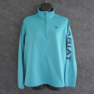 AriatTEK Cold Series 1/4 Zip Pullover Women's M Teal Blue Equestrian Athleisure - Image 1 of 4