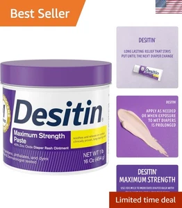 Pasta para dermatitis del pañal para bebé, 16 oz - Fórmula de máxima fuerza, cuidado clínicamente probado - Imagen 1 de 11
