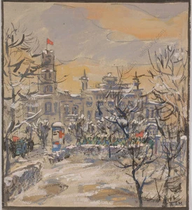 Valeri Mashnitski (b. 1934) "Winter Motiif" 1960's, watercolor - Picture 1 of 1