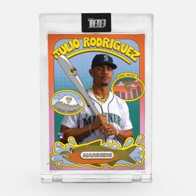 Topps Project 100 Card 28 Julio Rodriguez by Lauren Martin - Possible Foil - Image 1 of 3