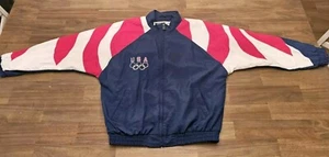 Vintage Starter Jacket Windbreaker USA 1996 Olympic Team Logo Huge Eagle Size L - Picture 1 of 22