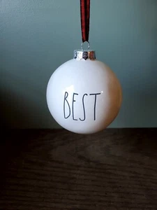 Rae Dunn BESTER Christbaumschmuck Artisan Collection von Magenta Weiß 4 Zoll - Bild 1 von 7