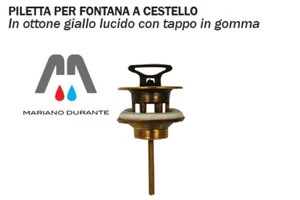 PILETTA X FONTANA GIARDINO VASCA A CESTELLO OTTONE GIALLO C/ TAPPO GOMMA 1"-1"/4 - Imagen 1 de 1