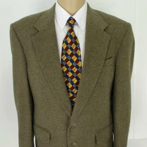 40 R 41 Stafford Brown Wool Camel Hair Tweed Mens Jacket Sport Coat Blazer Mint - Picture 1 of 8