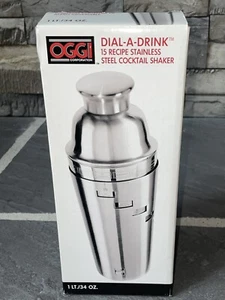 OGGI Dial A Drink Stainless Steel Cocktail Shaker 15 Built-in Recipes   - Picture 1 of 5