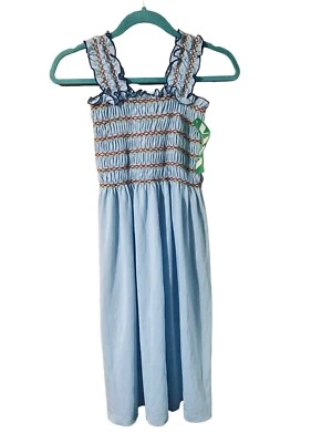"VESTIDO DE VERANO AZUL BEBÉ DE COLECCIÓN PARA MUJER OS NUEVO CON ETIQUETAS BUSTO XSS 22-26"" RAYAS Nuevo" Foto 1 de 4