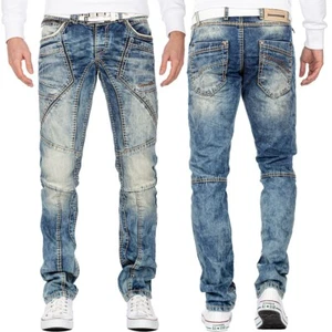 Pantalón vaquero de hombre Cipo & Baxx mezquino costura gruesa decoración streetwear - Imagen 1 de 10