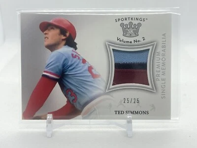 TED SIMMONS 2021 Sportkings Vol. 2 💎 Single Memorabilia Premium Silver /25 💎 - Image 1 of 2