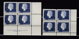 1962-3 #405 & #O49 5¢ QUEEN ELIZABETH II CAMEO ISSUE OFFICIALS G LR CORNER BLK - Picture 1 of 4