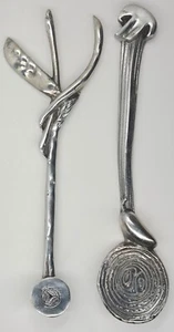 Vintage 1993 Mariposa Salad Sever Utensils Serving Set Silver Tone Vegetables - Picture 1 of 5