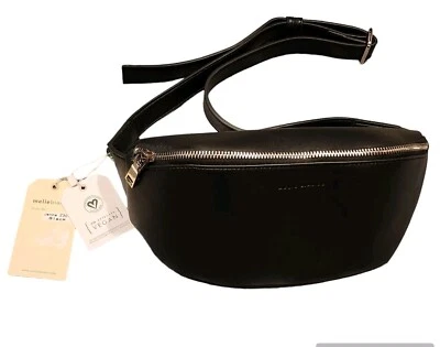 Melie Bianco Vegano Imitación Cuero Negro Fannie Pack Bolsa Bandolera Bolso Cartera Foto 1 de 4
