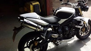 Triumph 675 Street Triple Stainless Oval single Outlet ROAD LEGAL/RACE Exhausts - Picture 1 of 12