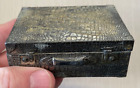 Antique Alligator Suitcase Looking Snuff Box? Cigarette Box? Decor