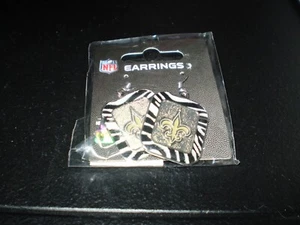 New Orleans Saints Square Dangle Earrings Brand New Great Stocking Stuffers - Picture 1 of 1