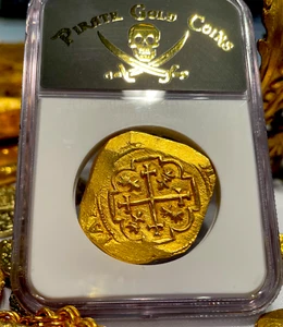 FINEST KNOWN! NGC 66 MEXICO 8 ESCUDOS 1713 DATED! "1715 FLEET SHIPWRECK"! PIRATE - Picture 1 of 15