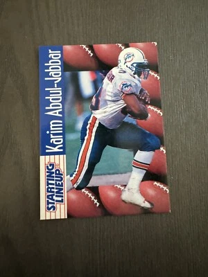 1997 Kenner Starting Lineup Football Cards #1 KARIM ABDUL-JABBAR Miami Dolphins - Image 1 of 2