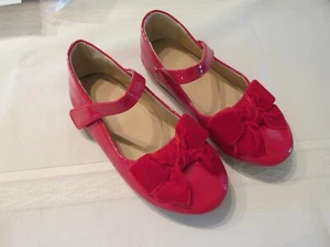 ""MÄDCHEN ROTE ELEGANTE SCHUHE MIT SAMTSCHLEIFE"" - GRÖSSE 10M - Bild 1 von 3