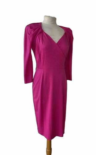 Christian Dior abito donna 10 lana rosa manica 3 4 scollo a cuore Italia