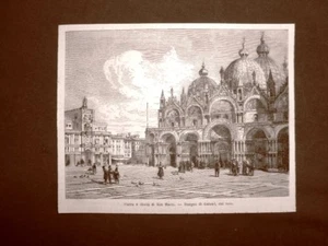 Venedig 1863 Platz und Kirche San Marco Veneto - Bild 1 von 1