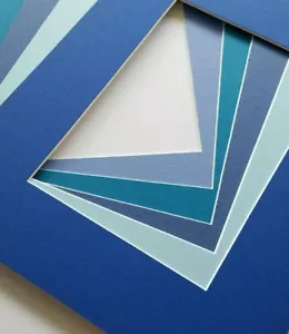 8x10 Assorted Blue Matting - Mat Pack of 5 - Picture 1 of 1
