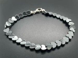 ARMBAND 925/-SILBER RHODINIERT MIT HÄMATIT BEH. SILBERZEIT SCHMUCKJAGD - Bild 1 von 4