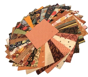 Gorgeous 60 Sq Fall Charm Pack 100% Cotton Fabrics By Moda, Hoffman, Andover etc - Picture 1 of 6