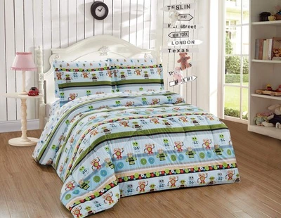 Kids Collection Full Size Comforter And Sheet Set Robot Android Fantasy Machi... - Image 1 of 4