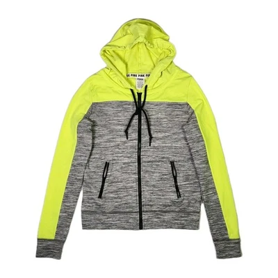 ROSA Victoria's Secret Sudadera con Capucha Cremallera Completa Pequeña Gris Ropa Activa Sudadera con Capucha Foto 1 de 4